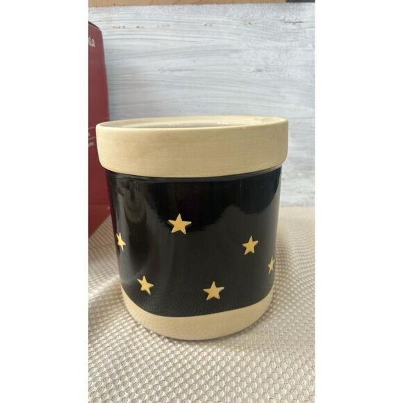 Christmas Cookie Jar Becca Barton ceramic Midnight Snowman CIC7311 - Picture 11 of 14